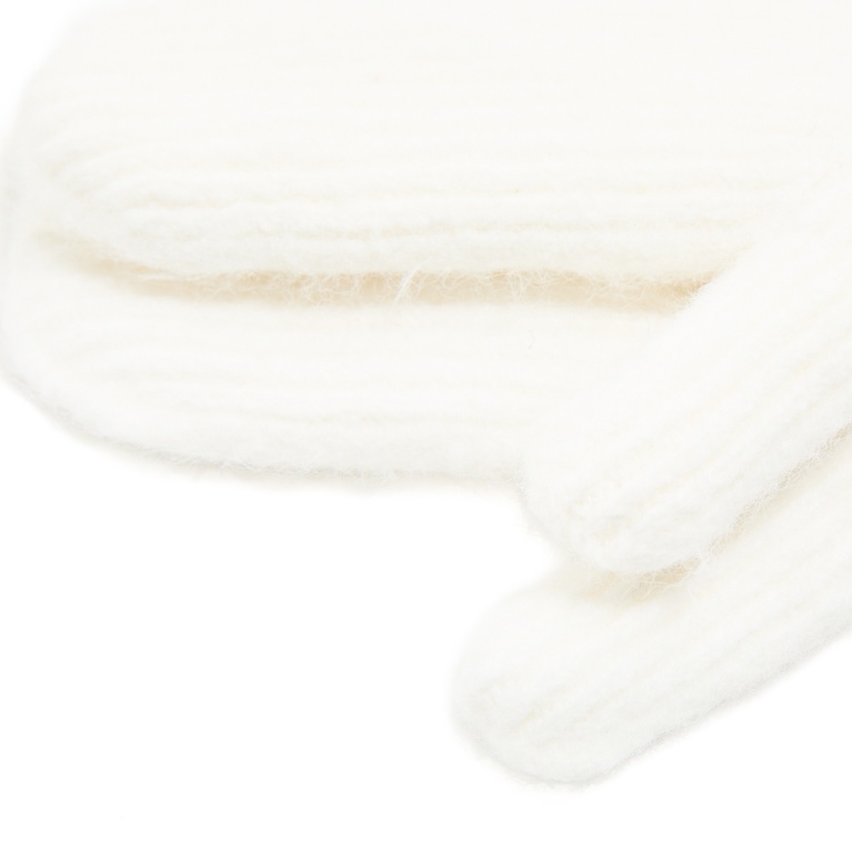 Rib-knit mittens "Fay Thumb" Off white